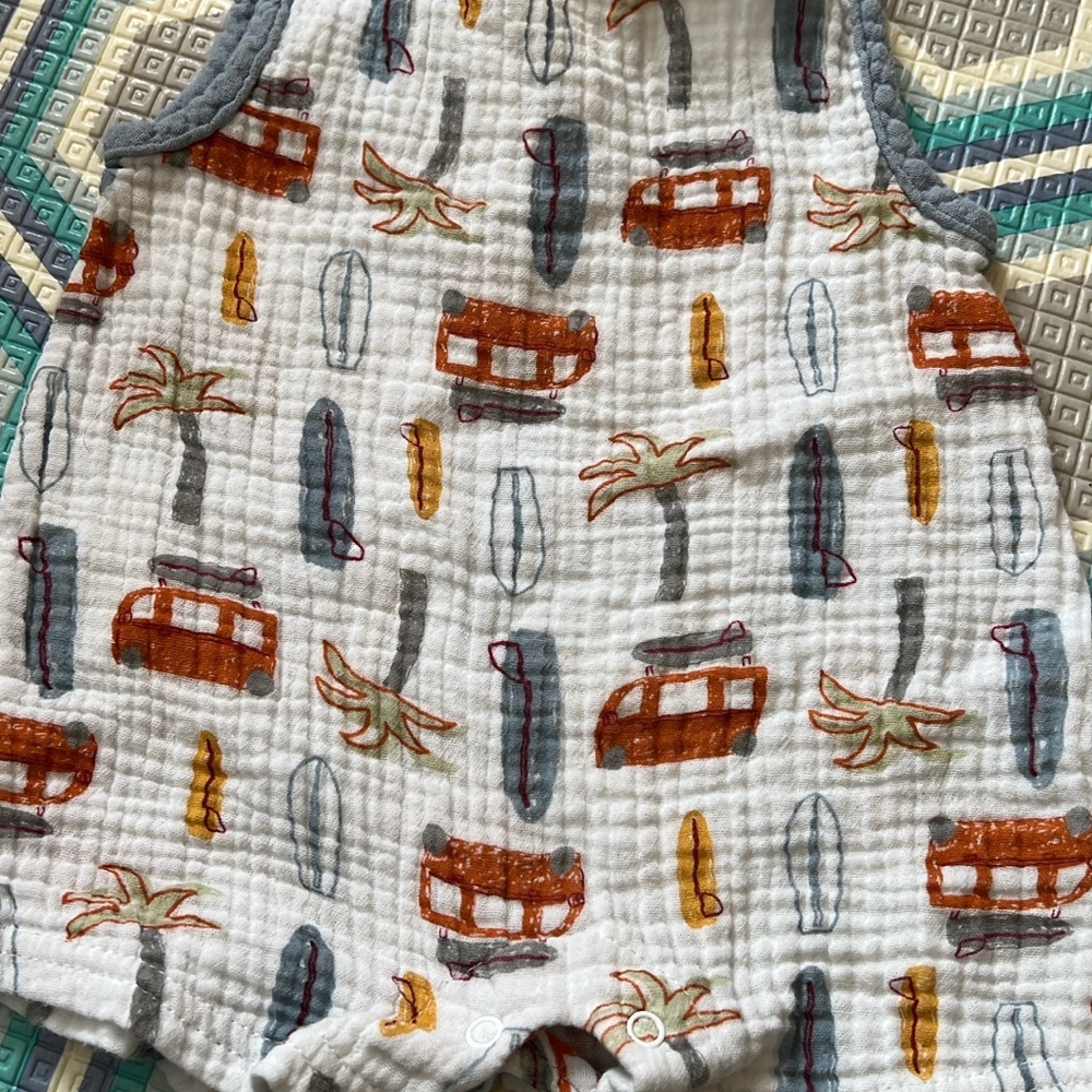 Chick Pea White and Orange Bodysuit